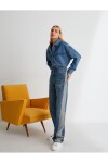 Koton normální pas volné džínové kalhoty dvoubarevné kapsy bavlna - volné rovný střih jean