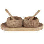 Ib Laursen Dřevěná dóza na sůl a pepř Acacia Wood, přírodní barva, dřevo