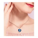 Exkluzivní náhrdelník Swarovski Elements Romantic Love - srdíčko, Tmavě modrá 45 cm + 5 cm (prodloužení)