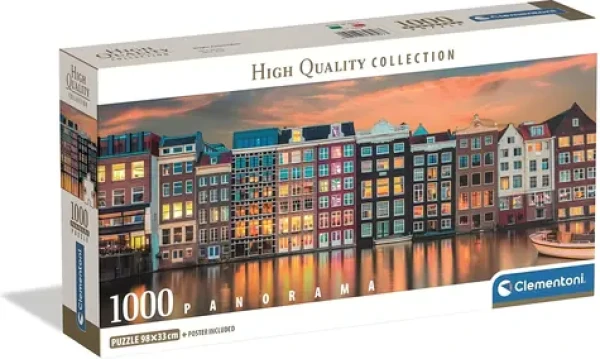 CLEMENTONI Panoramatické puzzle Ráno v Amsterdamu