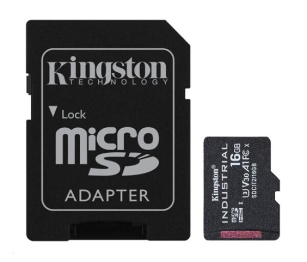 Kingston MicroSDHC karta 16GB Industrial C10 A1 pSLC Card + SD Adapter EDF_443632