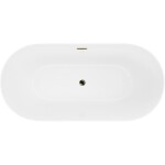MEXEN/S - Luna Slim volně stojící vana 170 x 75, bílá, sifon a přepad zlatá 52041707500-50