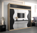 Šatní skříň Abi Mr s nástavcem Dveře: Bílá, Rozměr: 150 cm, Korpus: Dub sonoma