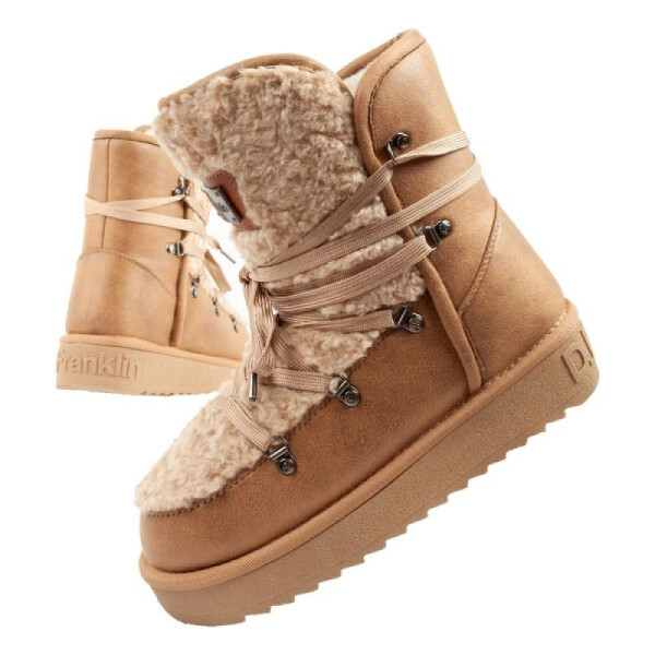 D.Franklin snow boots women winter fashion fur insulated brown beige dámské 39