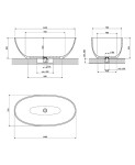 OMNIRES - SHELL M+ volně stojící vana, 148 x 75 cm, šedá/popel SHELL148WWAG