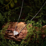 Stříbrný náhrdelník se srdíčkem Patrizia 1 ct MOISSANITE + CERTIFIKÁT, Stříbrná 40 cm + 5 cm (prodloužení)