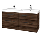 Dřevojas - Umyvadlová skříňka Q MAX SZZ4 120 - D06 Ořech / Úchytka T06 / D06 Ořech 332198H