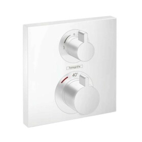 HANSGROHE - Ecostat Square Termostatická baterie pod omítku pro 2 spotřebiče, matná bílá 15714700