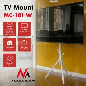 MC-181 W bílá / Podlahový stojan pro TV / 27-55" / nosnost 60 kg / VESA 200x200 / otočný 45° (MC-181 W)