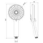 SAPHO - Ruční masážní sprcha, 3 režimy sprchování + režim oplach, silikon trysky, průměr 120, ABS/černá mat 1204-51B