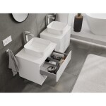 MEXEN/S - Rivel koupelnová skříňka pod umyvadlo 60 cm s deskou, 2 zásuvky, reliéf , bílá mat 91A20-06047-2-BFFC01