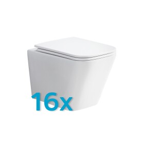 Mereo WC závěsné kapotované, RIMLESS, 490x340x350, keramické, vč. sedátka CSS118S, 16ks VSD83SAKCE16