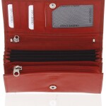 Moderní dámská kožená peněženka, červená matná