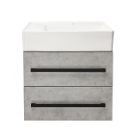 Koupelnová skříňka s umyvadlem a černou úchytkou SAT Cube Way 60x53x46 cm beton mat CUBE46C602BESATCWL CUBE46C602BESATCWL