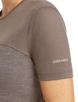 Dámské merino triko s krátkým rukávem ICEBREAKER Wmns 125 Cool-Lite Sphere III SS Tee Colour Block, Porcini Hthr/Porcini/Cb velikost: S
