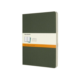 Sešity Moleskine Cahier, XL, linkované, 3 ks - tm. zelené