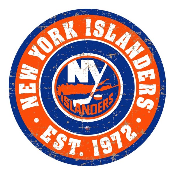 Mustang Cedule New York Islanders NHL 22" Round Distressed Logo