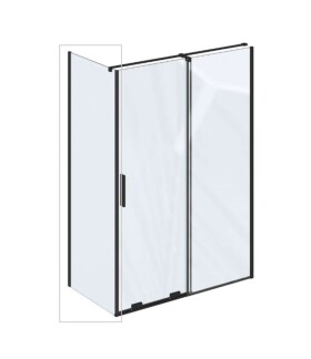 RAVAK - Roll Sprchová stěna 80x195 cm, černá/čiré sklo X90V40300Z1