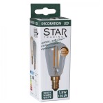 Star trading LED žárovka s vláknem E14 stmívatelná - STAR TRADING Retro LED žárovka E14 (stmívatelná), zlatá barva, čirá barva, sklo