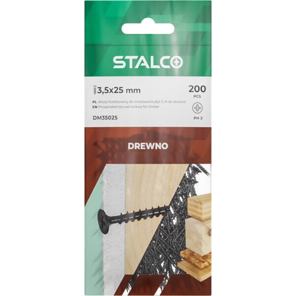 Vrut fosfátovaný do sádrokartonu, 4,2 x 90 mm, STALCO, bal.25 ks