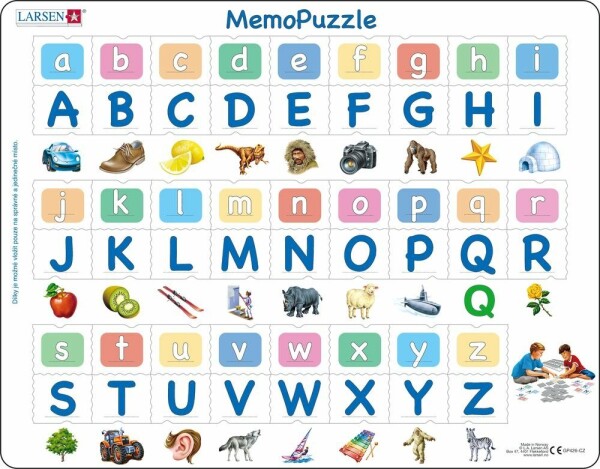 Puzzle MAXI - Memo abeceda malá, velká, obrázky/52 dílků - Kohoutová plyš