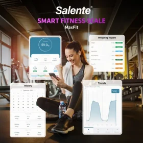 Salente MaxFit černá / Chytrá osobní váha / Bluetooth / do 180 kg / tělesná analýza (MAXFIT-BK)
