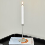 House Doctor Kovový svícen Anit Silver 20 cm, stříbrná barva, kov