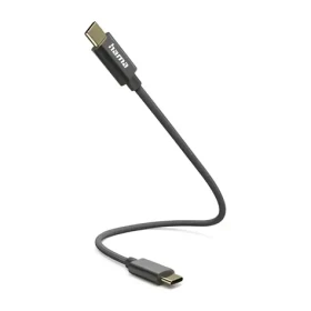 Hama USB-C na USB-C nylon černá / Nabíjecí kabel / USB 2.0 / 480 Mbps / 0,2 m (00201604)
