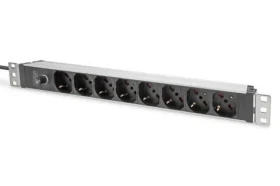 Digitus DN-95410-IT červená / Zásuvková lišta / 19" / 1U / 8x IT zásuvka / IEC C14 / 10A (DN-95410-IT)