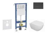 GEBERIT - Duofix Set předstěnové instalace, klozetu Oudee a sedátka softclose, tlačítko Delta50, matná černá SANI11CA5129B