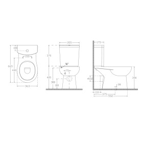 SAPHO - KAIRO WC kombi, zadní odpad, bílá PC105