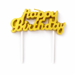 Dortové svíčky Happy Birthday zlaté