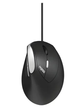 Rapoo EV200 černá / Drátová ergonomická myš (13532)