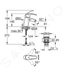 GROHE - Eurosmart Umyvadlová baterie s výpustí Push-Open, chrom 23922002