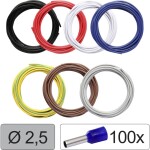 Quadrios 25CW117 Jednotlivá žíla, LiFY, 2.5 mm², černá, červená, bílá, modrá, žlutozelená, hnědá, šedá, 1 sada
