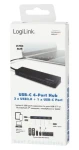 LogiLink USB-C Hub černá / USB hub / 3x USB-A 3.2 / 1x USB-C / ultratenký (UA0311)