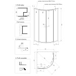 INVENA - Sprchový kout čtvrtkruh VITORIA 80 x 80, chrom profil, sklo grafitové AK-49-187-O