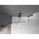 MEXEN/S - Velar L dvoukřídlá posuvná vanová zástěna 75 x 150, transparent, černá 896-075-003-01-70