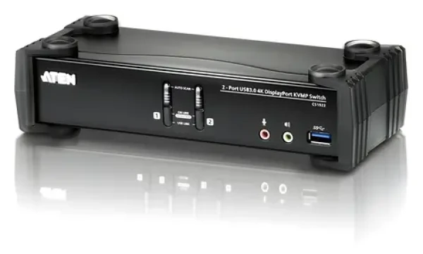 ATEN 2-port KVMP Switch / 3× DisplayPort / 4K 4096×2160 / USB / Audio (CS1922-AT-G)