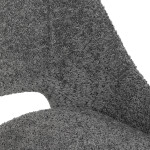 Židle jídelní, šedá látka, kovové nohy, broušená nerez.