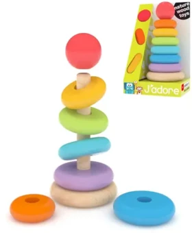 J'ADORE Navlékací pyramida Duhové kroužky