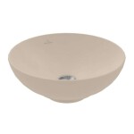VILLEROY & BOCH - Loop&Friends Umyvadlo na desku, průměr 38 cm, bez přepadu, CeramicPlus, Almond 4A4501AM
