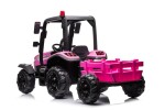 Mamido Dětský elektrický traktor s přívěsem BLT růžový
