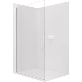 CERANO Sprchová zástěna Walk-in Crystal L/P - 8 mm - bezvzpěrový systém - bílá matná, transparentní sklo - 160x200 cm
