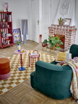 Bloomingville Dekorativní polštář Lane Rose Graphic, multi barva, textil
