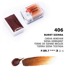 Nevskaya Palitra White Nights akvarelová barva 2,5 ml 406 Burnt Sienna