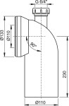 Alcadrain Dopojení k WC s připojením DN40 – koleno 90° A90-90P40 A90-90P40