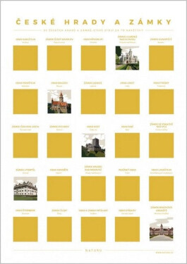 Stírací plakát TOP 25 hradů a zámků