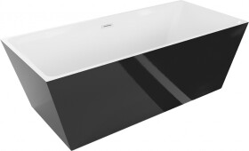 MEXEN/S - Lita volně stojící vana 170 x 75, bílá/černá, sifon a přepad bílá 52121707575-20