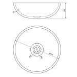 SAPHO - PRIORI keramické umyvadlo na desku, Ø 41cm, černá s modrým vzorem PI034